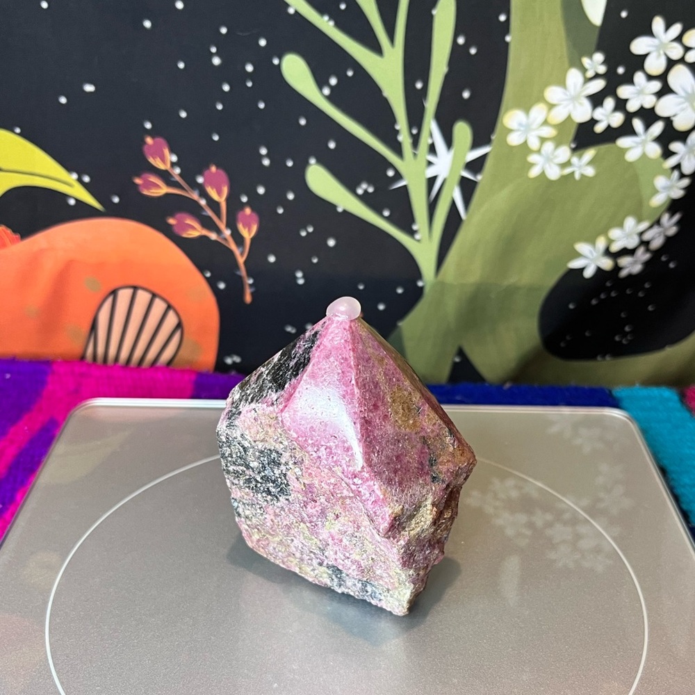 Rhodonite Semi polished point crystal